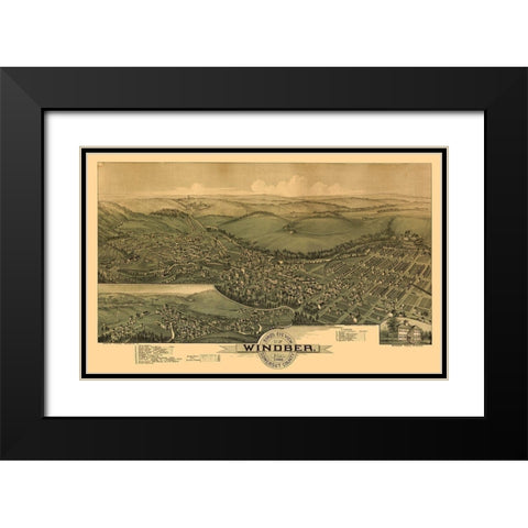 Windber Pennsylvania - Fowler 1900 Black Modern Wood Framed Art Print with Double Matting by Fowler