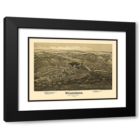 Wilmerding Pennsylvania - Moyer 1897 Black Modern Wood Framed Art Print with Double Matting by Fowler
