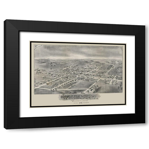 Womelsdorf Pennsylvania - Moyer 1898 Black Modern Wood Framed Art Print with Double Matting by Moyer