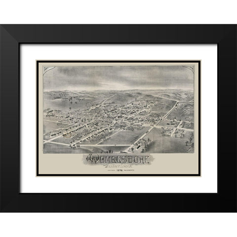 Womelsdorf Pennsylvania - Moyer 1898 Black Modern Wood Framed Art Print with Double Matting by Moyer