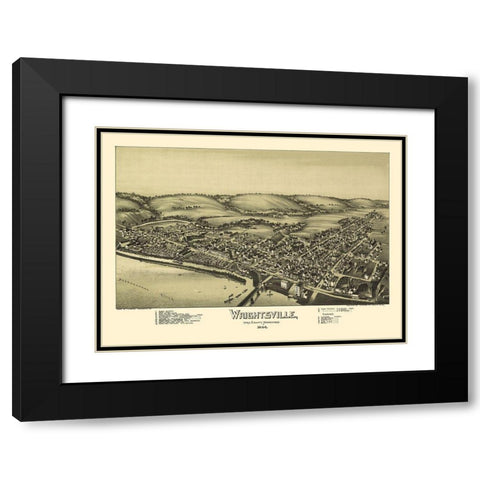 Wrightsville Pennsylvania - Fowler 1894 Black Modern Wood Framed Art Print with Double Matting by Fowler