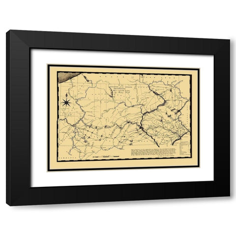Pennsylvania - Johnson 1791 Black Modern Wood Framed Art Print with Double Matting by Johnson