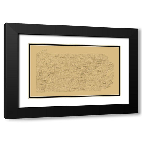 Pennsylvania -1893 Black Modern Wood Framed Art Print with Double Matting by Unknown