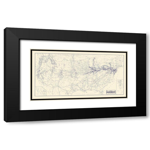 Pennsylvania -1889 Black Modern Wood Framed Art Print with Double Matting by Unknown