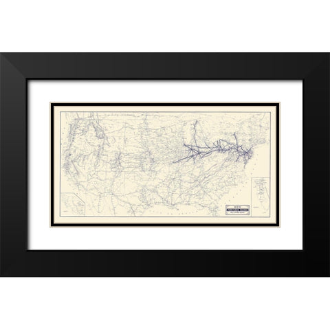 Pennsylvania -1889 Black Modern Wood Framed Art Print with Double Matting by Unknown