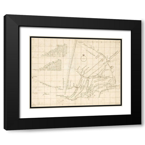 Pennsylvania -1755 Black Modern Wood Framed Art Print with Double Matting by Unknown