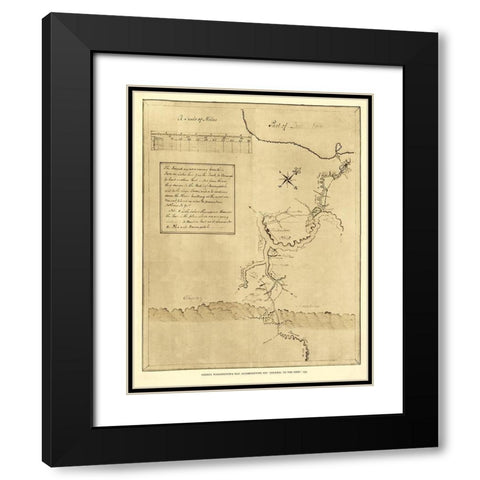 Pennsylvania - Washington 1754 Black Modern Wood Framed Art Print with Double Matting by Washington