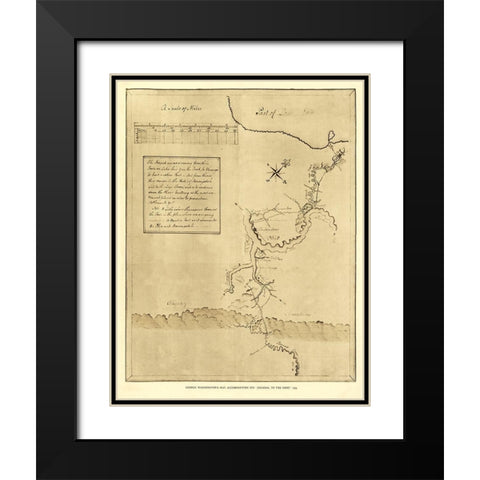 Pennsylvania - Washington 1754 Black Modern Wood Framed Art Print with Double Matting by Washington