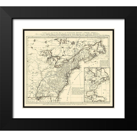English Empire French Encroachments - Herbert 1755 Black Modern Wood Framed Art Print with Double Matting by Herbert