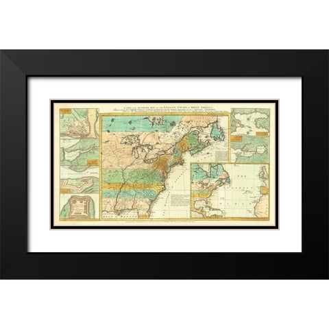 English Empire French Encroachments - Herbert 1755 Black Modern Wood Framed Art Print with Double Matting by Herbert
