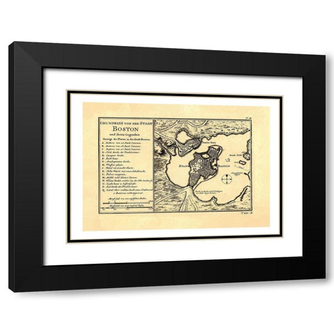 Boston Massachusetts - Arkstee 1758 Black Modern Wood Framed Art Print with Double Matting by Arkstee