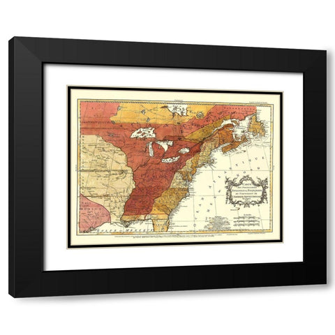 English with French Possessions - Londres 1763 Black Modern Wood Framed Art Print with Double Matting by Londres