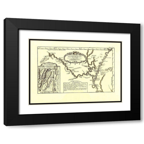 St Louis River Course - Bellin 1764 Black Modern Wood Framed Art Print with Double Matting by Bellin