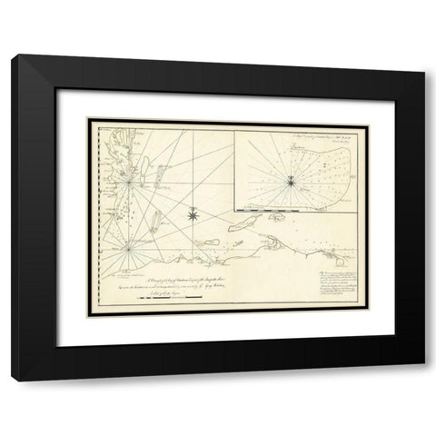 Bay of Honduras with Mosquito Shore - 1760 Black Modern Wood Framed Art Print with Double Matting by Unknown