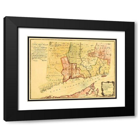 Colony of Connecticut - Park 1766 Black Modern Wood Framed Art Print with Double Matting by Park