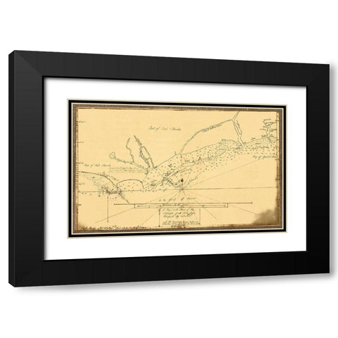 Florida Coast Cape Blaise to Apalachie Black Modern Wood Framed Art Print with Double Matting by Slowley