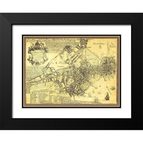 Boston in New England in America - Price 1769 Black Modern Wood Framed Art Print with Double Matting by Price