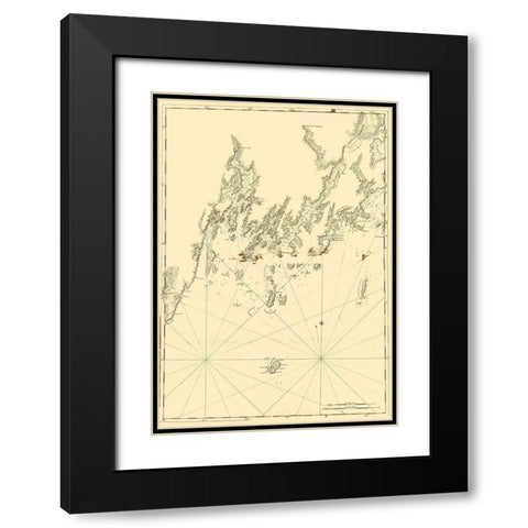 Rockland Harbor to Pemaquid Point - Des Barres Black Modern Wood Framed Art Print with Double Matting by Des Barres