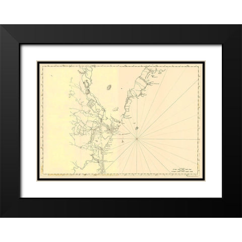 New England Cape Elizabeth Newburyport Black Modern Wood Framed Art Print with Double Matting by Des Barres