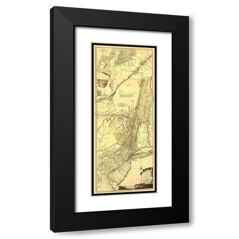 Provinces of New York New Jersey - Pownall 1776 Black Modern Wood Framed Art Print with Double Matting by Pownall