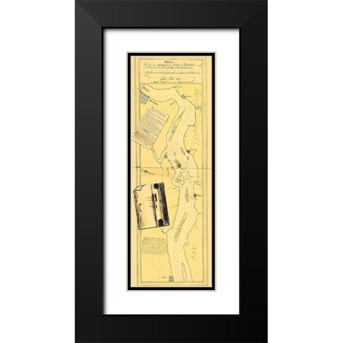 River Delaware Position Majestys Ships Nov 15 1777 Black Modern Wood Framed Art Print with Double Matting by Hunter