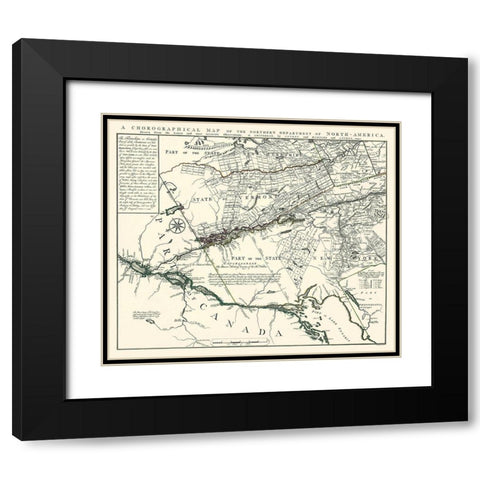 Northern Department of North America - Mortier Black Modern Wood Framed Art Print with Double Matting by Mortier