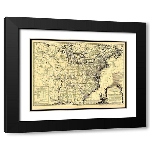 United States Course of Mississippi Black Modern Wood Framed Art Print with Double Matting by Brion de la Tour
