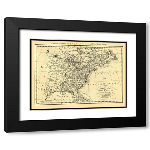 United States of North America - Bowen 1784 Black Modern Wood Framed Art Print with Double Matting by Bowen