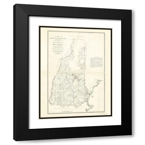 Province of New Hampshire - Holland 1784 Black Modern Wood Framed Art Print with Double Matting by Holland