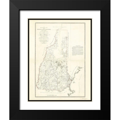 Province of New Hampshire - Holland 1784 Black Modern Wood Framed Art Print with Double Matting by Holland