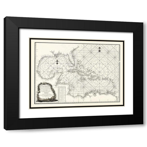 Caribbean Mexico - 1787 Black Modern Wood Framed Art Print with Double Matting by Unknown