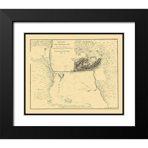 Baum Position Walmscock Bennington - Durnford 1777 Black Modern Wood Framed Art Print with Double Matting by Durnford