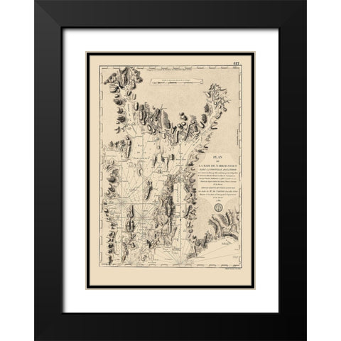 Narragansett Bay - Blaskowitz 1780 Black Modern Wood Framed Art Print with Double Matting by Blaskowitz