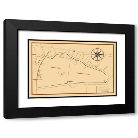 Winsor Farm Rhode Island - Winsor 1842 Black Modern Wood Framed Art Print with Double Matting by Winsor