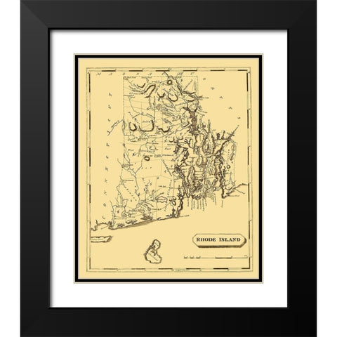 Rhode Island - Arrowsmith 1808 Black Modern Wood Framed Art Print with Double Matting by Arrowsmith