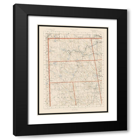 Rhode Island 2 of 10 Sheet - USGS 1891 Black Modern Wood Framed Art Print with Double Matting by USGS
