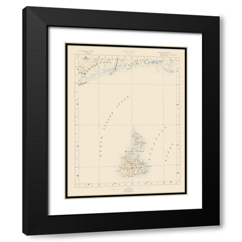 Rhode Island 10 of 10 Sheet - USGS 1891 Black Modern Wood Framed Art Print with Double Matting by USGS