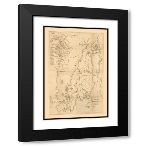 Rhode Island - Hammett 1849 Black Modern Wood Framed Art Print with Double Matting by Hammett