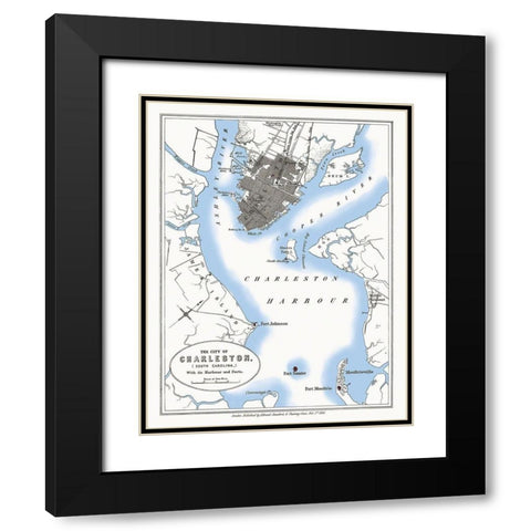 Charleston South Carolina - Stanford 1861 Black Modern Wood Framed Art Print with Double Matting by Stanford