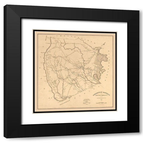 Darlington County South Carolina - Tanner 1825 Black Modern Wood Framed Art Print with Double Matting by Tanner