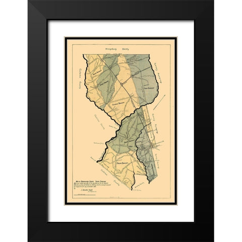 Dorchester County South Carolina - Knight 1900 Black Modern Wood Framed Art Print with Double Matting by Knight