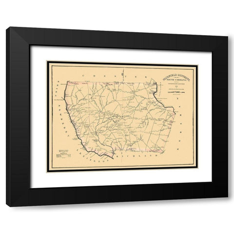 Fairfield South Carolina Landowner - Mills 1825 Black Modern Wood Framed Art Print with Double Matting by Mills