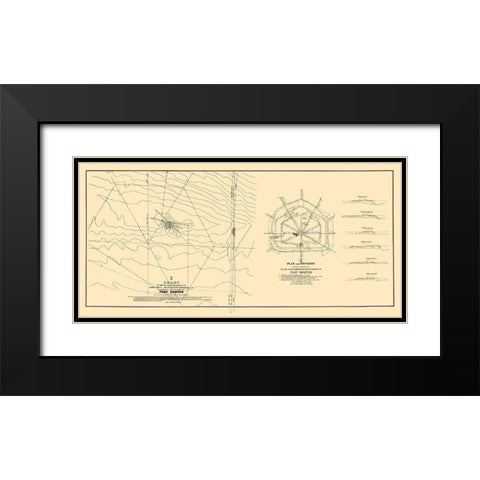 Fort Sumter, Charleston Harbor - Bowen 1835 Black Modern Wood Framed Art Print with Double Matting by Bowen