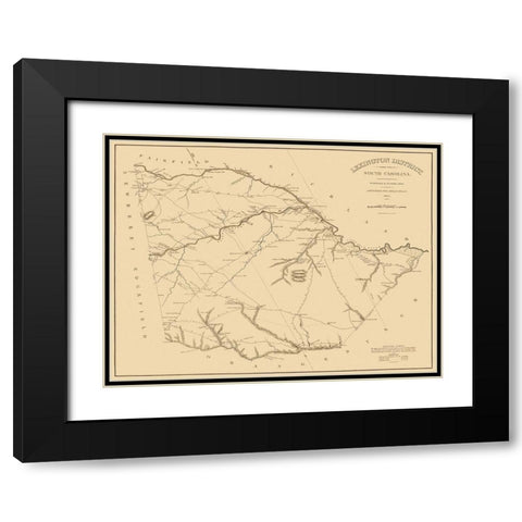 Lexington South Carolina Landowner - Mills 1825 Black Modern Wood Framed Art Print with Double Matting by Mills
