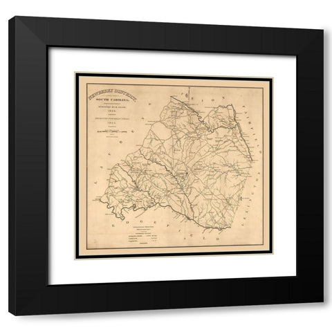 Newberry South Carolina - Coate 1825 Black Modern Wood Framed Art Print with Double Matting by Coate