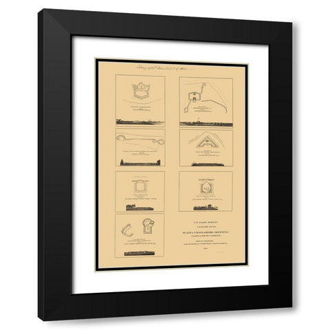 South Carolina Rebel Defences - Willenbucher 1862 Black Modern Wood Framed Art Print with Double Matting by Willenbucher