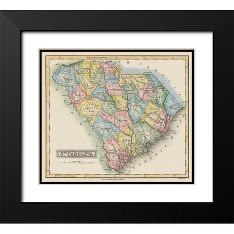 South Carolina - Lucas 1823 Black Modern Wood Framed Art Print with Double Matting by Lucas