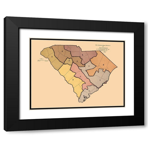 South Carolina -1882 Black Modern Wood Framed Art Print with Double Matting by Unknown