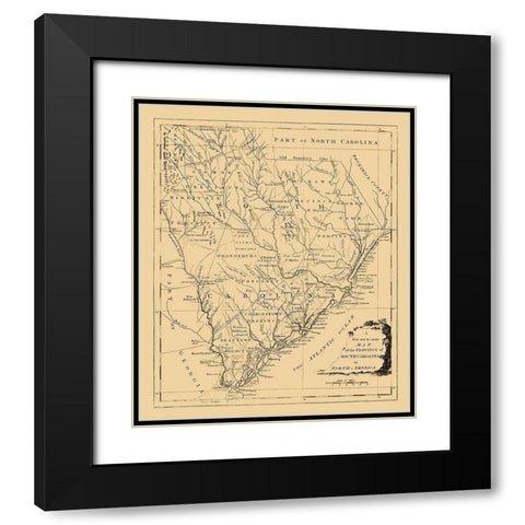 South Carolina -1779 Black Modern Wood Framed Art Print with Double Matting by Unknown