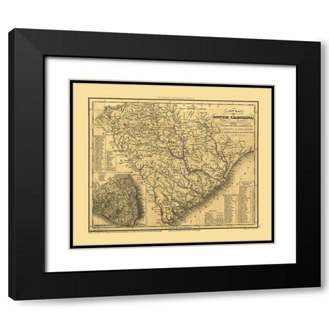 South Carolina - Tanner 1836 Black Modern Wood Framed Art Print with Double Matting by Tanner